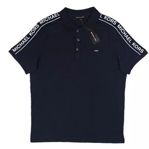 New Michael Kors Logo MK Men's Navy Polo Shirt XL